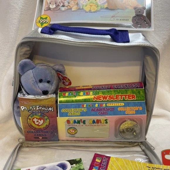 Vintage OPENED TY Beanie Babies‎ Membership Official Club Kit with Bear & Coin
